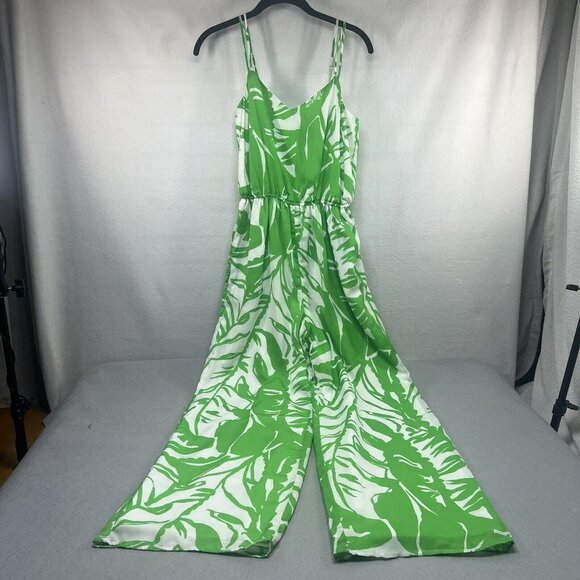 Lilly Pulitzer x Target Jumpsuit XS Green Palm Boom Boom, Wide Leg Preppy - Picture 3 of 16